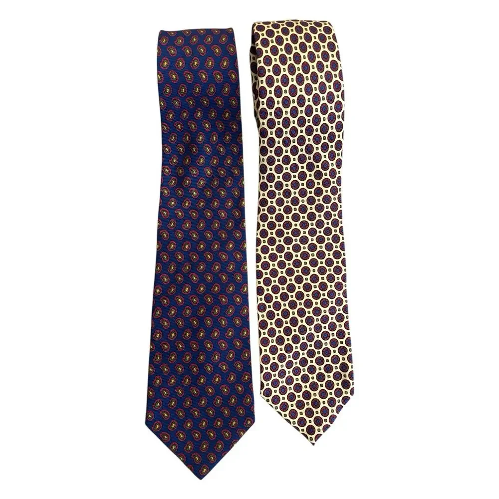 Polo Ralph Lauren LOT 2 100% Silk‎ Men's Neck Ties Made in Italy